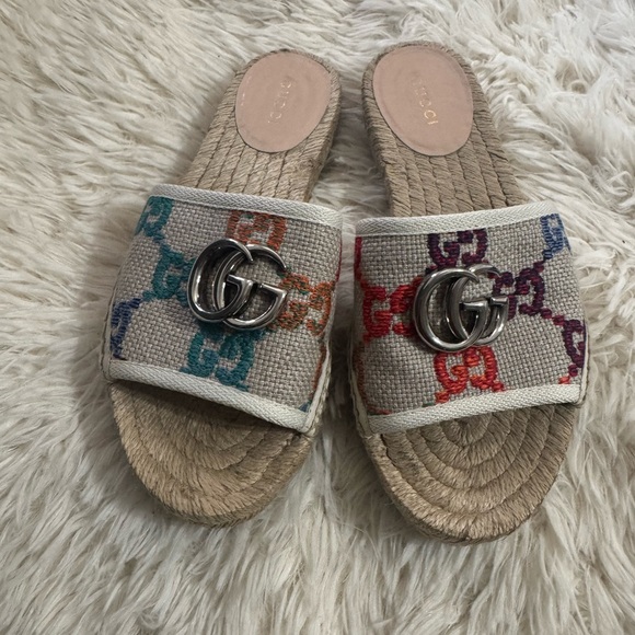 Gucci Running GG Logo Canvas Espadrilles - Picture 1 of 5